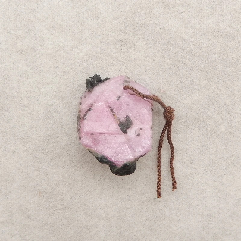 Natural Amethyst-in-Matrix Rough Pendant Pink-Purple Crystal with Black Host Rock for DIY Handmade Jewelry And Artisanal Crafts