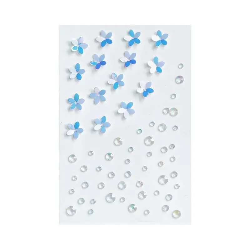 الإبداعية خمس بتلات زهرة الوجه ملصقات 3D الماس جوهرة الكريستال الوشم الذاتي لاصق المرحلة ماكياج الماس الوجه الوشم ملصقات