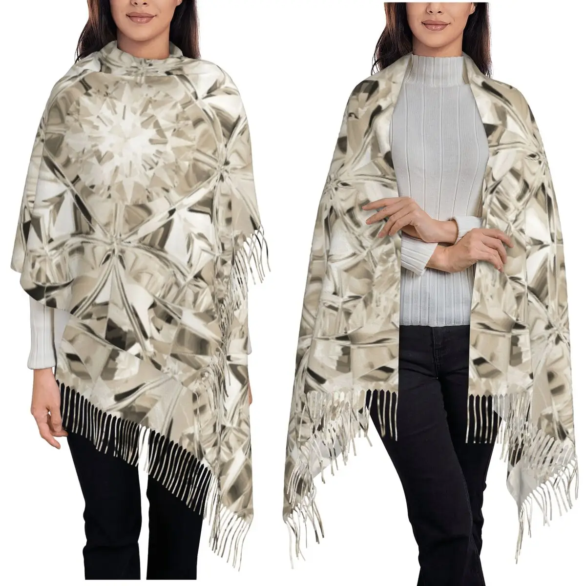 

I Love Diamonds By Airam Scarf Tassel Scarves for Women Soft Warm Shawls and Wraps Long Fall Winter Shawl Wrap