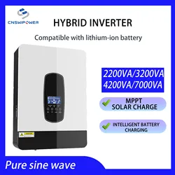 Pure sine wave hybrid inverter 2200VA 3200VA 4200VA 7000VA 12V/24V/48V MPPT controller power supply sloar system home use