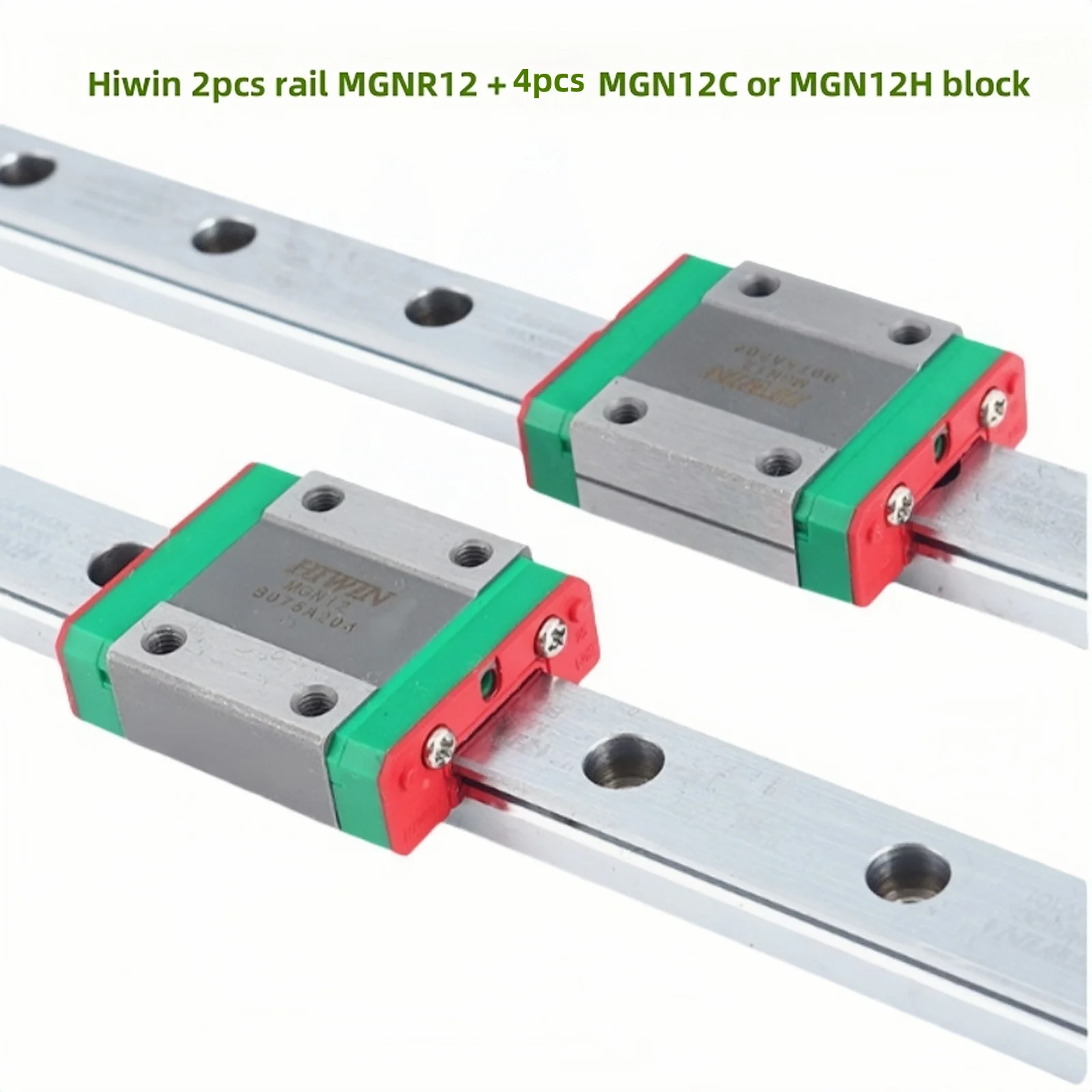 

2pcs Original Hiwin rail MGNR12 -L 100mm/200mm/300mm/330mm/400mm/500mm 550mm+ 4pcs MGN12H / MGN12C blocks for cnc