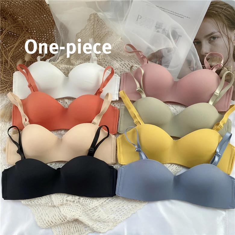 Summer Seamless Non-slip Invisible Underwear Sexy Tube Top Half-cup Thin Bra Small Chest Gather Strapless Two-wear Bra Satin