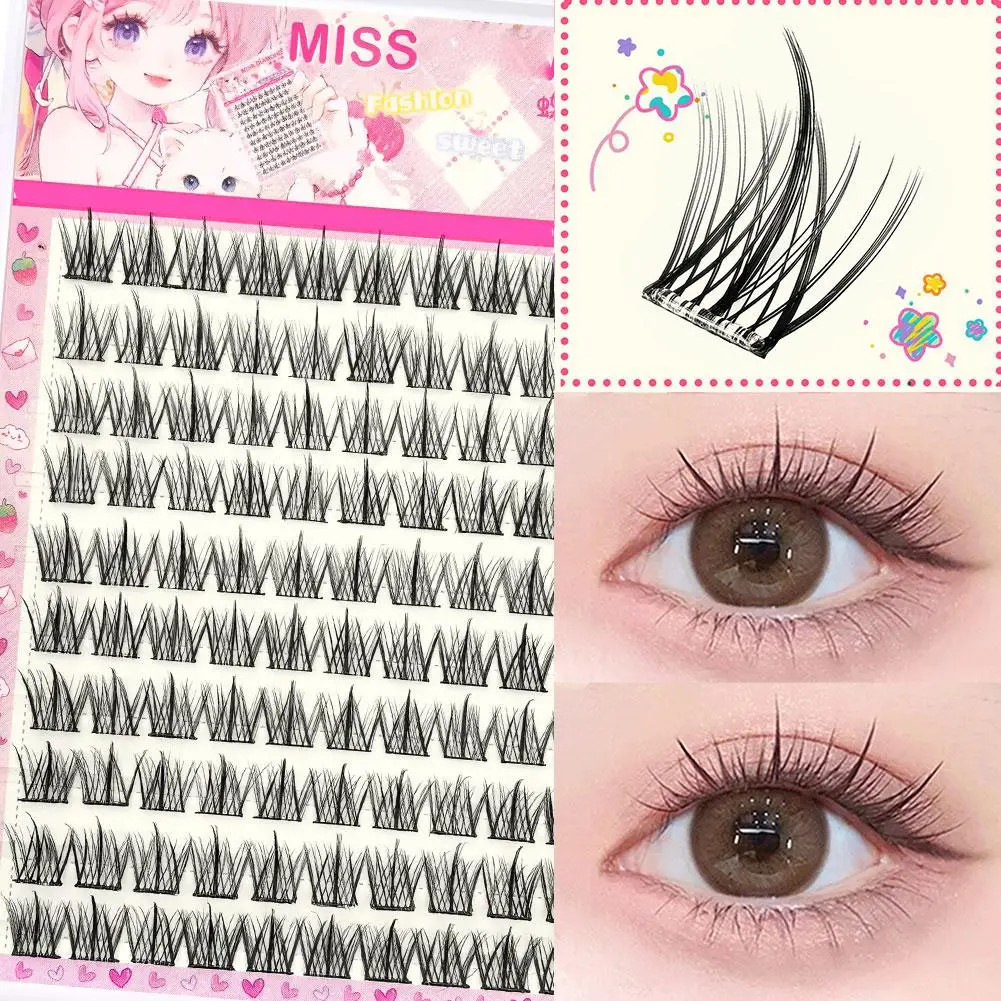 Faux-cils naturels segmentés sans colle, Extension de cils Manga à grappe unique, bricolage, outils de maquillage