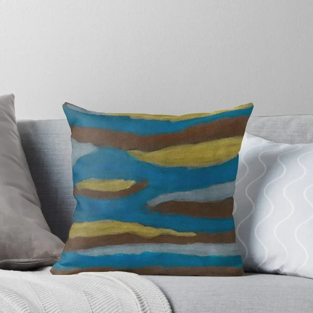 

Blue and gold rivers - quadriplegic artist Throw Pillow Pillowcase Cushion Christmas Pillowcase pillow