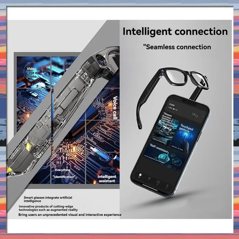 AC18(Guaranteed) Chatgpt Enabled 8MP AI Fashion Camera Smart Glasses IP65 Protection Bluetooth Music Calls Identifying Pictures