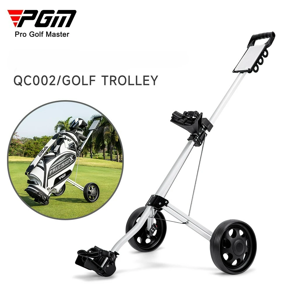 

PGM Golf Trolley Golf CourseAdjustable Bag Straps Smooth-rollingWheels Multifunctional Holder Foldable Two-wheel Golf Cart QC002