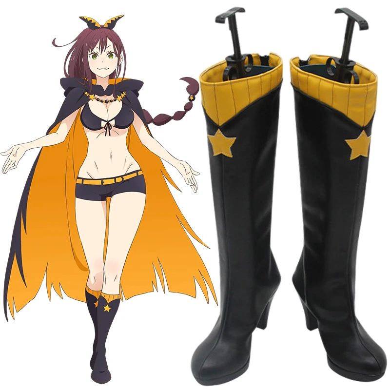 Re:ZERO Starting Life in Another World Season 4 Star Keeper Sage Shaula Cosplay Shoes Anime Black Heeled Boots Theme Party X002