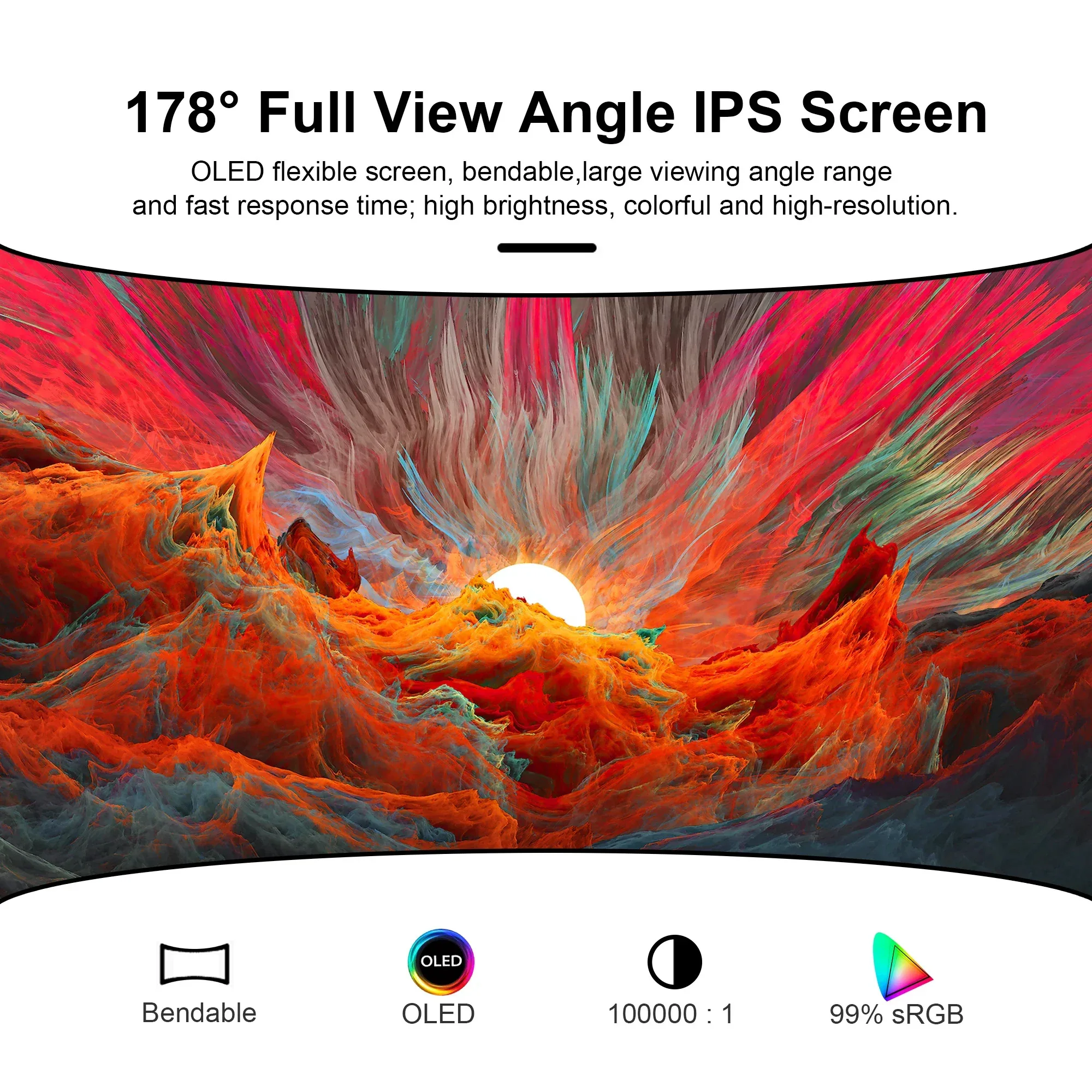 Wisecoco 7.8 Inch OLED Display Flexible IPS 1920x1440 AMOLED Ultra Slim Bendable Screen Type C HDMI Flexible Screen With Board