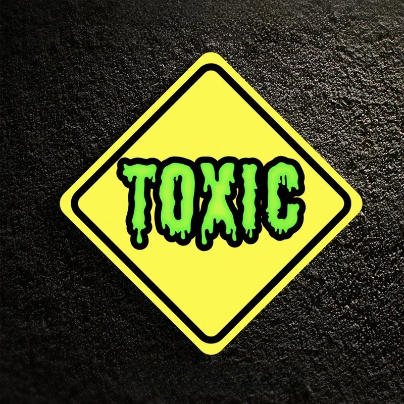 Toxic Drip Warning Sign Vinyl Decals Waterproof Stickers Fit Car Motorcycle Helmet Laptop Bike Personalized Vehicle Decor