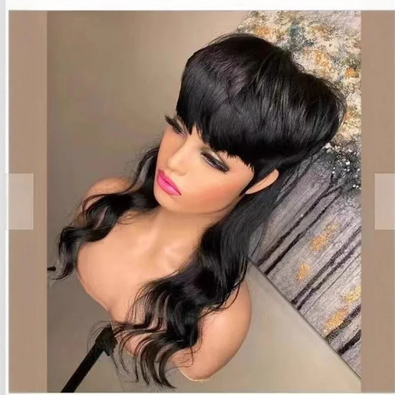 

Средней длины кудрявый парик для женщин, можно укладывать аккуратно или на бок, европейский и американский стиль, из термостойкого волокна