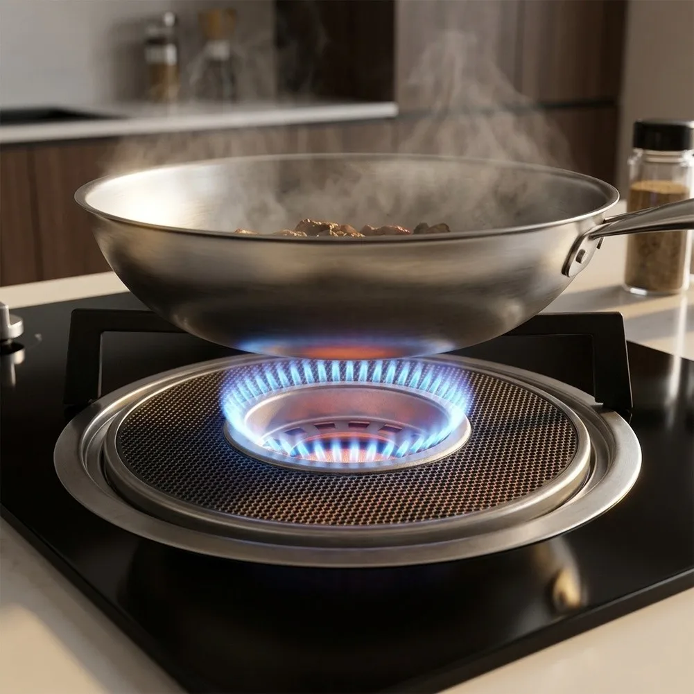 High-Efficiency Gas Stove Flame Divider & Heat Locking Cover For Even Cooking, Durable= 1100C For Improved Cooking Control