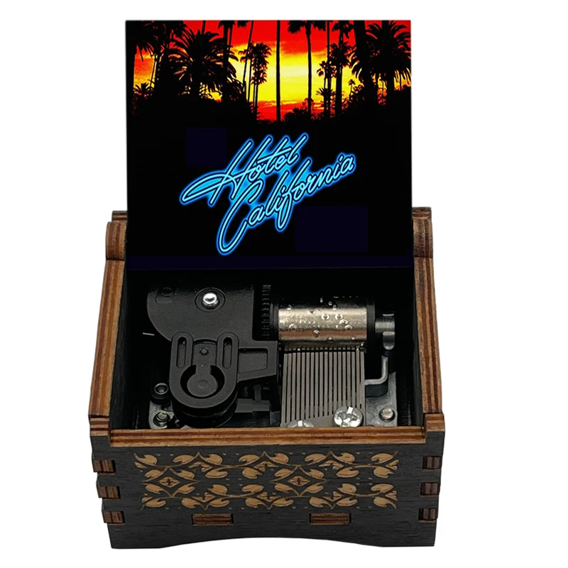 Classic Old Song《Hotel California》Adaptation 18-Tone Wooden Music Box Home Decoration Ornaments Holiday Party Gifts For Friends