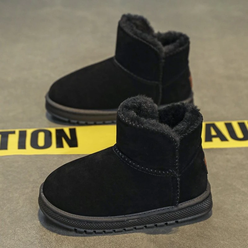 

Winter Children Snow Boots Fur-coated All-in-one Warm Shoes Thickly Padded Reinforced Comfortable Non-slip Snow-proof Boots