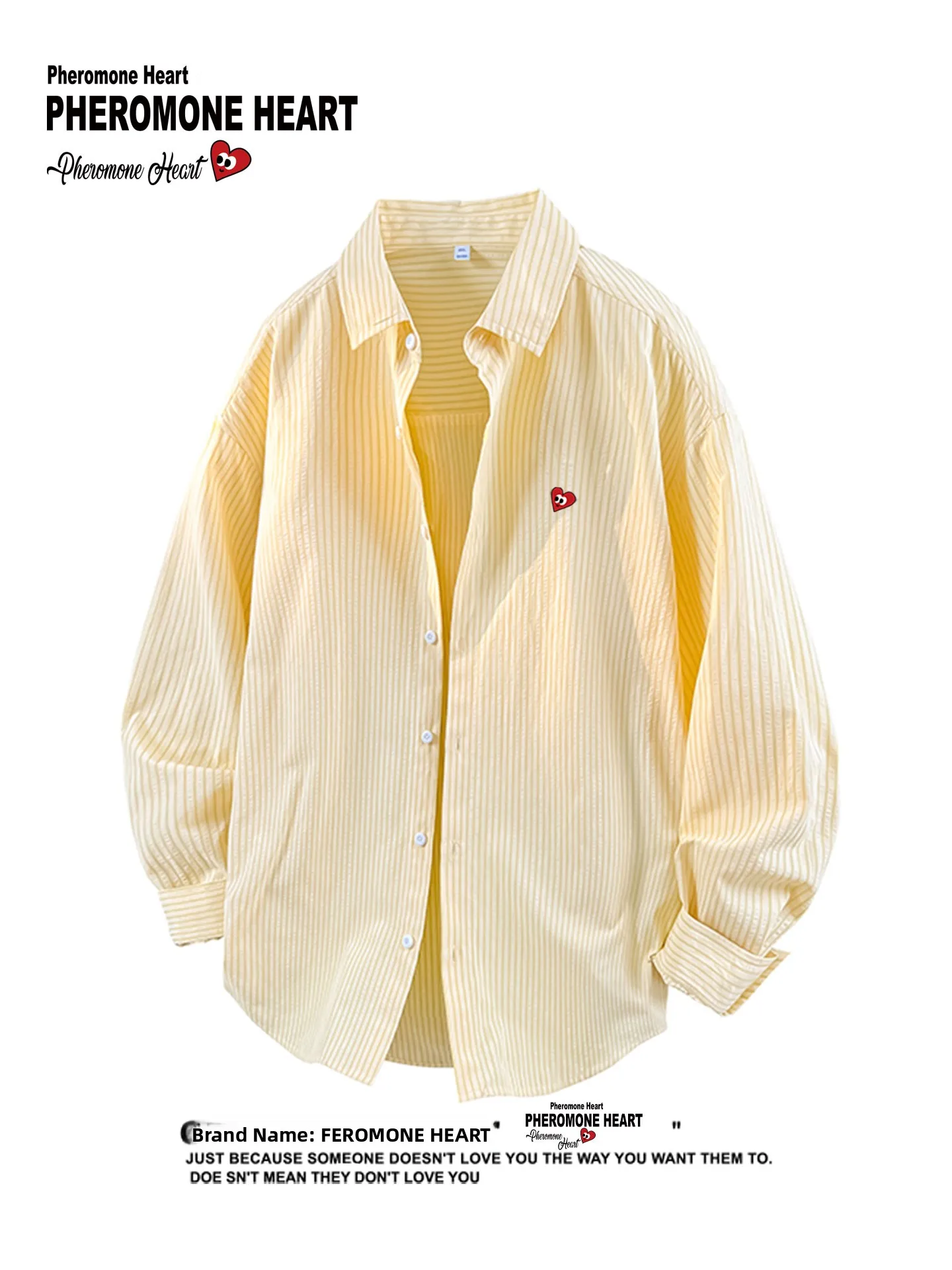 

Play Heity Stripe Collar Unisex Casual Fashionable All-Match Candy Color Outerwear Long Sleeve Polyester Cotton Blend Shirt