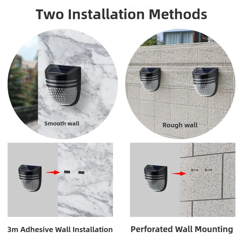 Waterproof Breathing light LED Solar Multi Installation Outdoor Wall, Corrugated Lights for Fence Terrace Garden Path Decorative