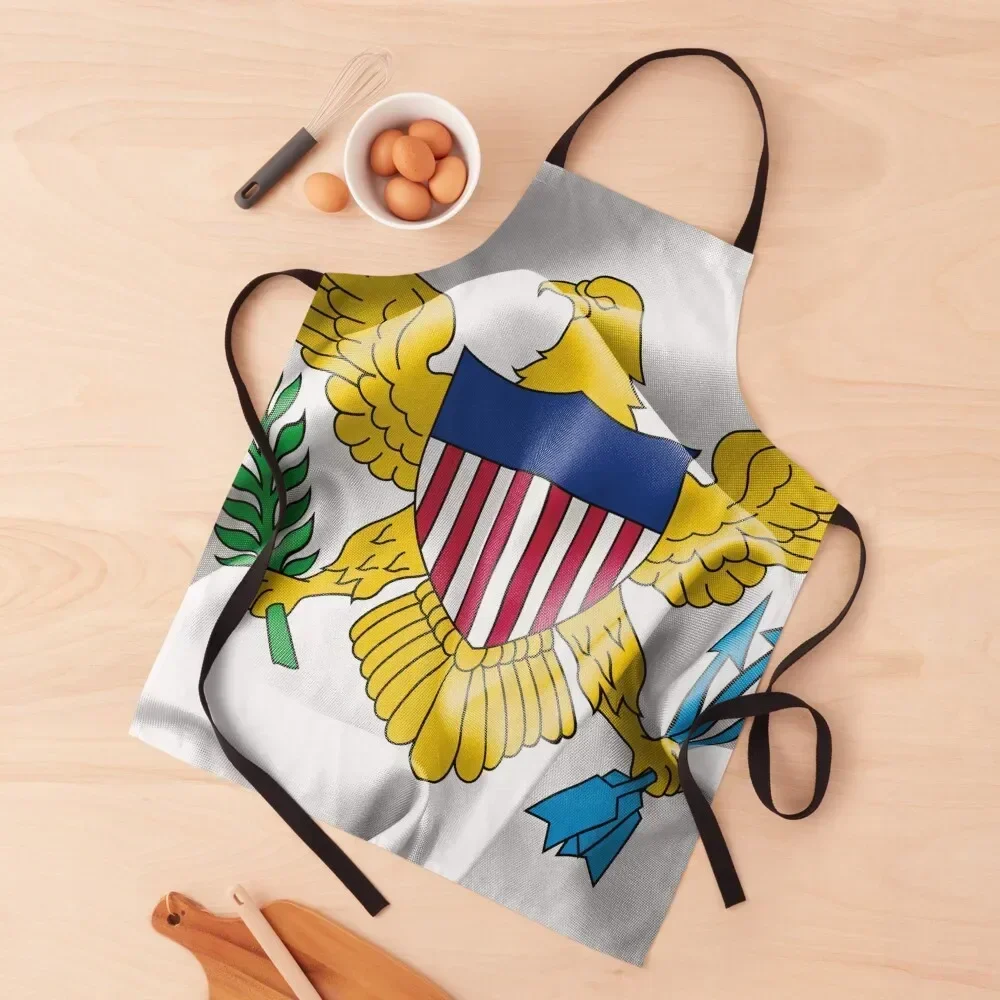 

United States Virgin Islands Flag Apron Waterproof Kitchen Woman Kitchen Chef for women halloween Chef Uniform Apron