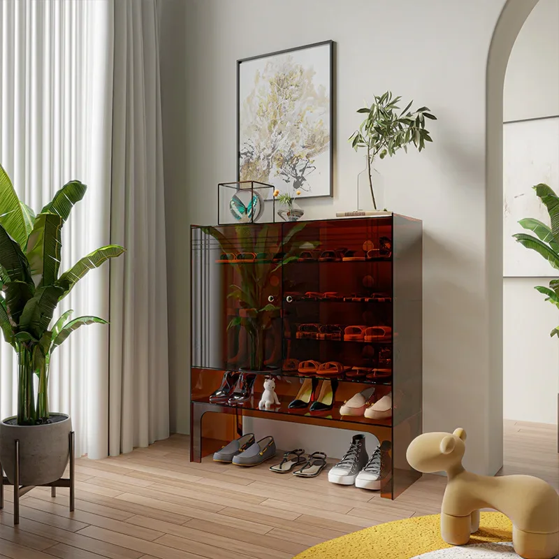 Acrylic shoe cabinet, household entrance cabinet, living room, light luxury simple storage cabinet
