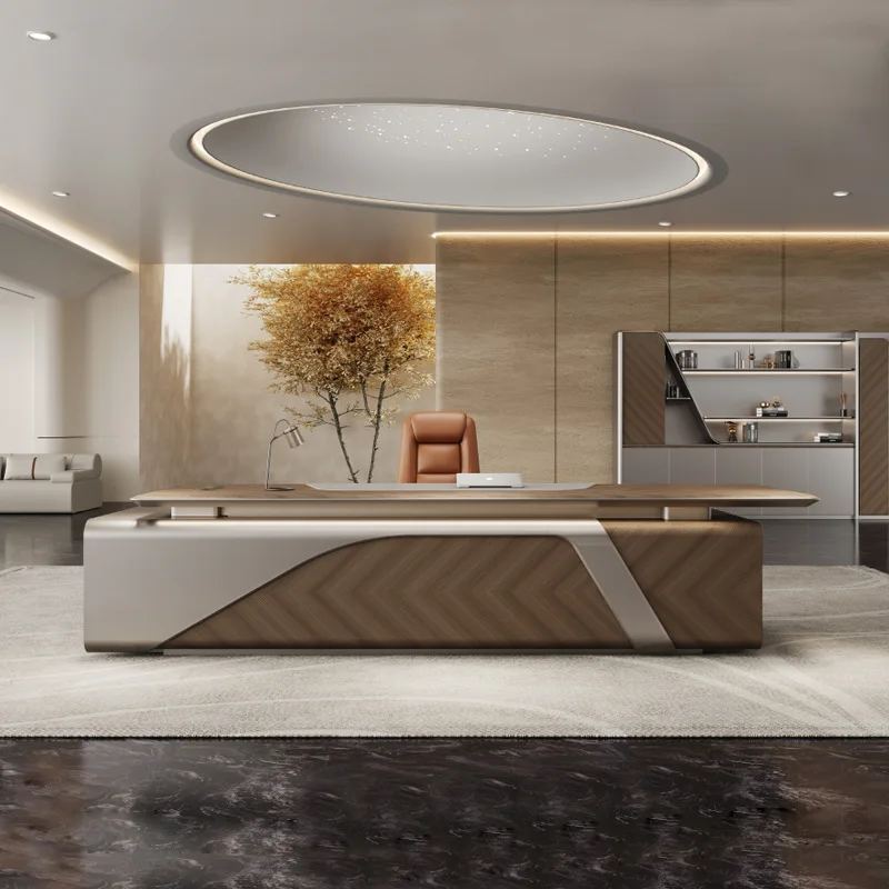 

Premium Boss desk, chairperson's office, light luxury, high-end sense, president's desk, large class desk, simple