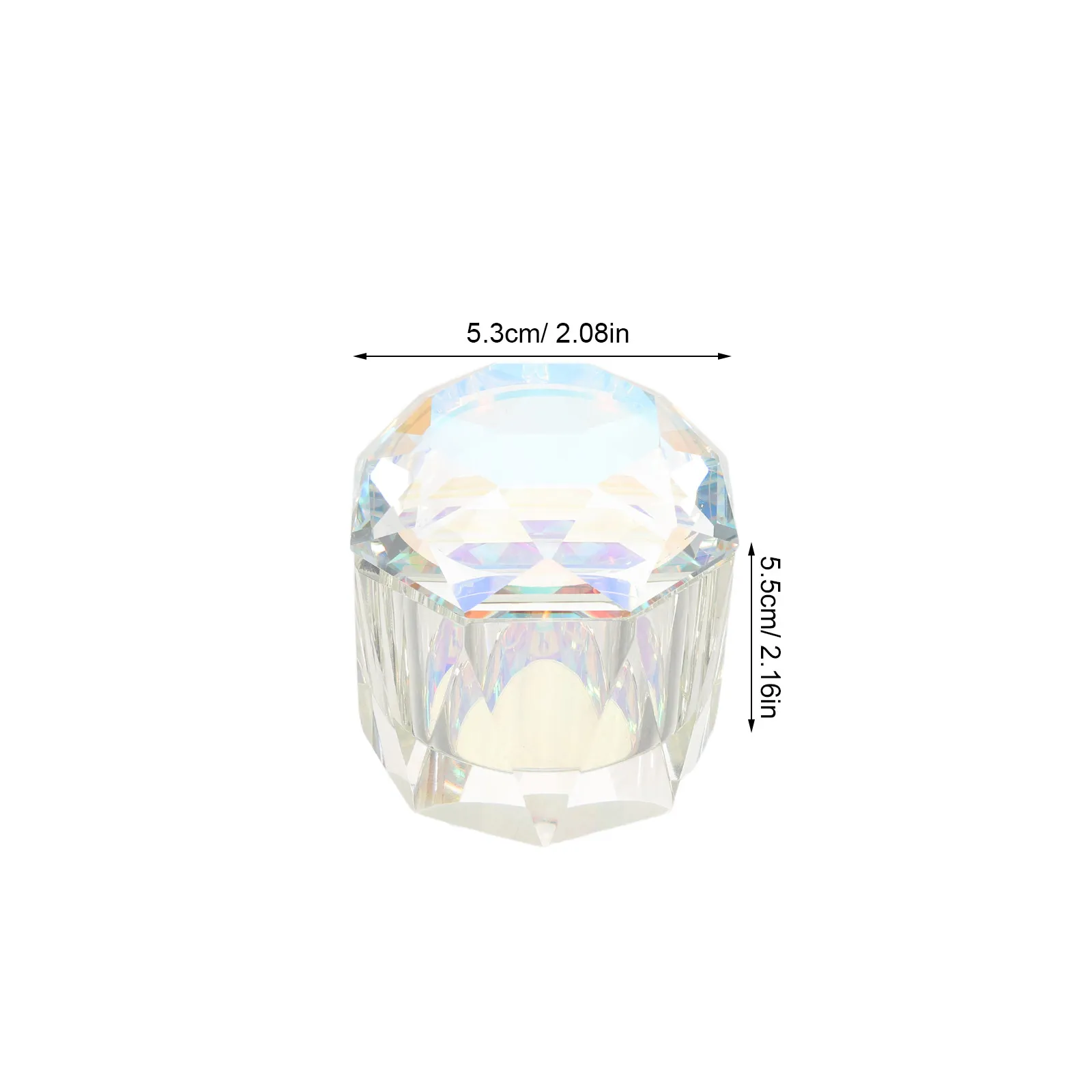 وعاء زجاجي شفاف مع غطاء لتنظيف فرش الأظافر، مناسب للاستخدام المهني في صالونات التجميل