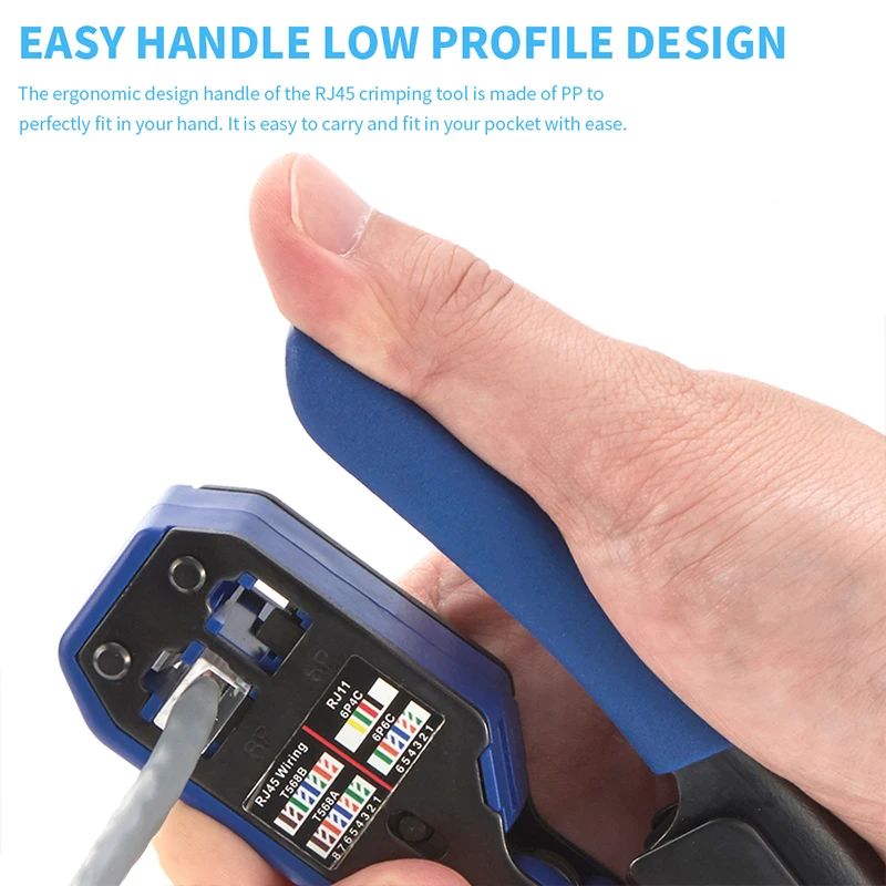 RJ45 Crimp Tool All-in-One Network Crimper CAT6 Crimp Tool Kit Network Cable Tester Wire Stripper Connectors Protective Cover