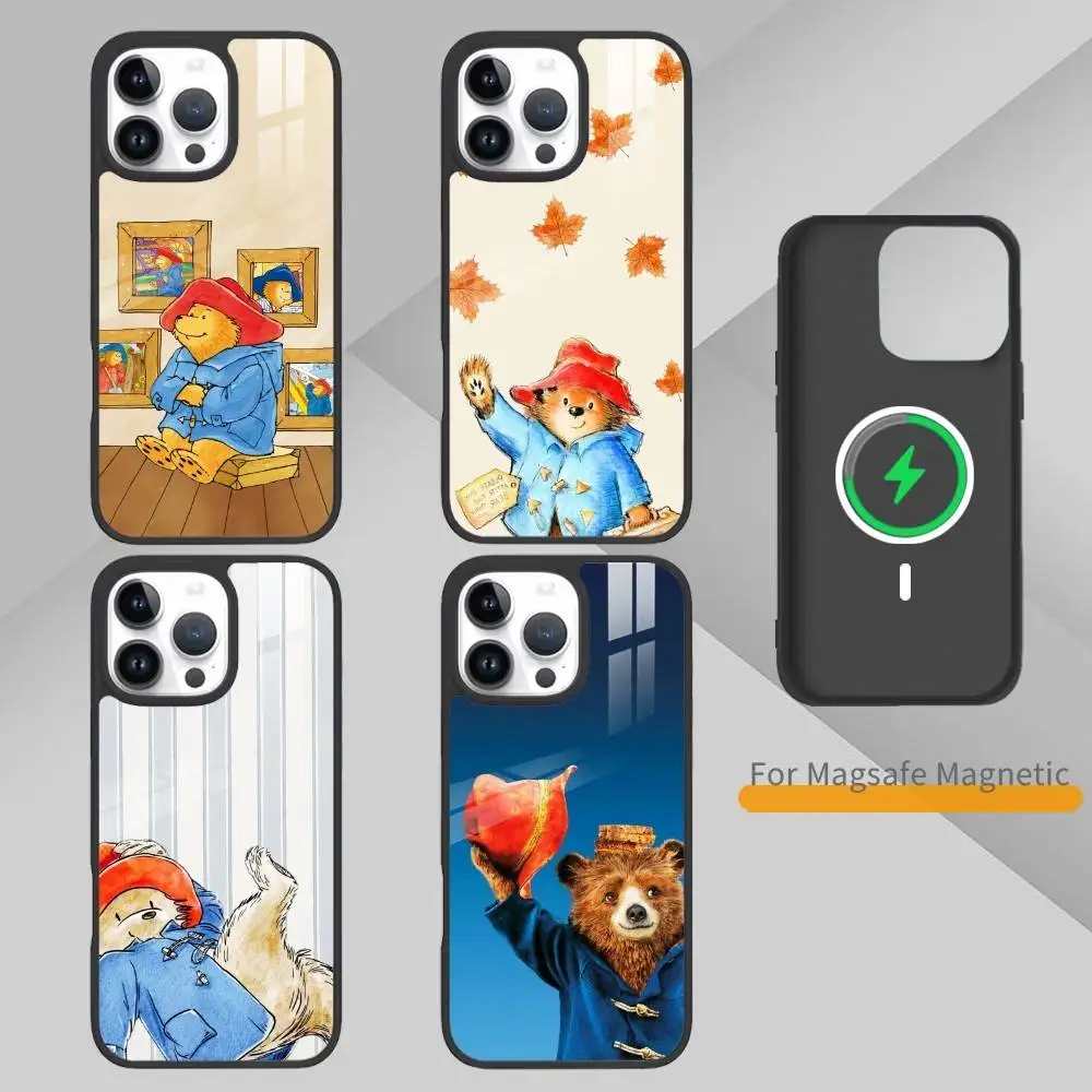 

Cute E-Paddington Bear Phone Case For IPhone 17,16,15,14,13,Pro,Max,Plus,Magnetic For Magsafe Wireless Charging