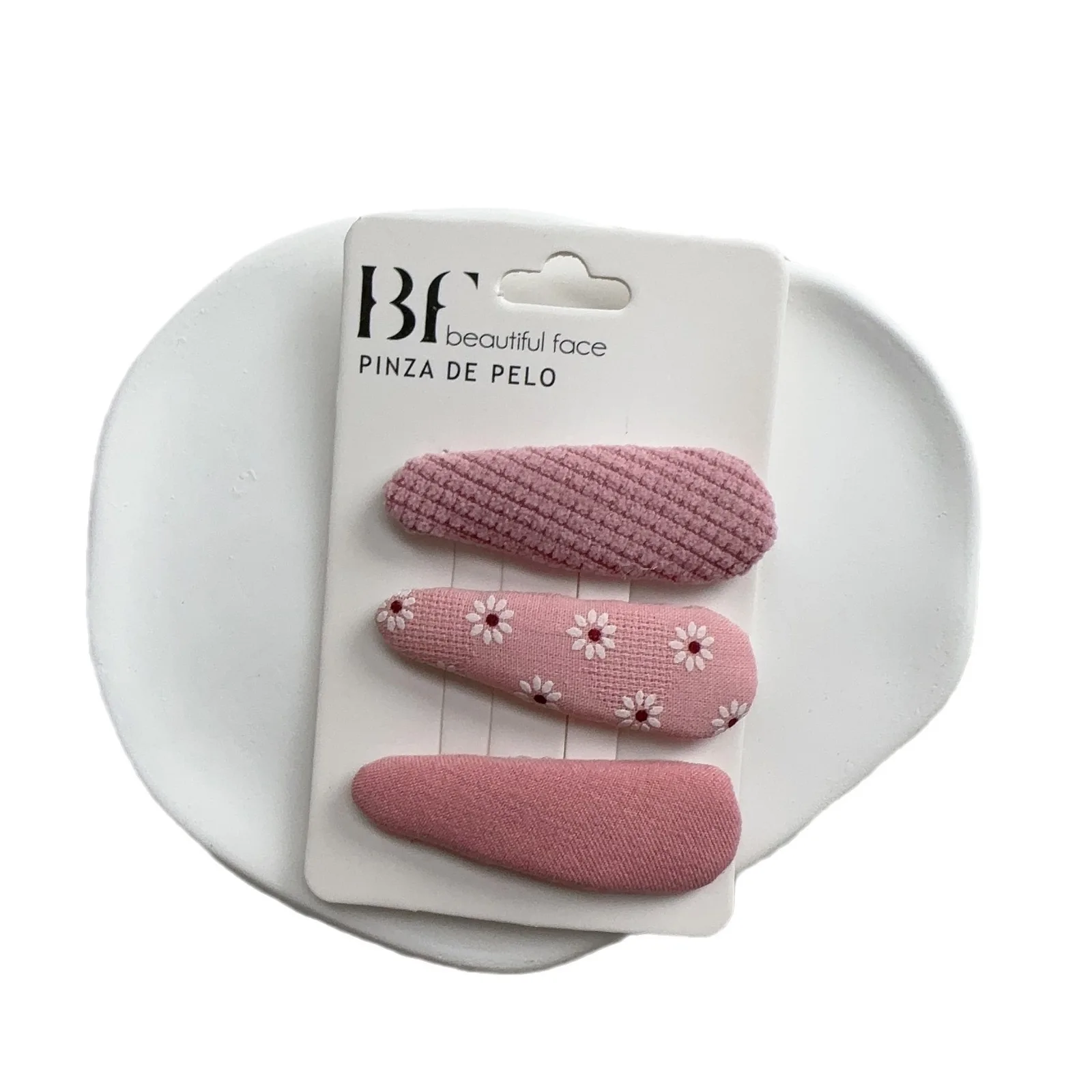 Baby Hair Clips for Girls Oval Snap Clips Embroidery Flower Hairpin Toddler Print Fabric Wrapped Korean Style Hairgrips Winter view 5