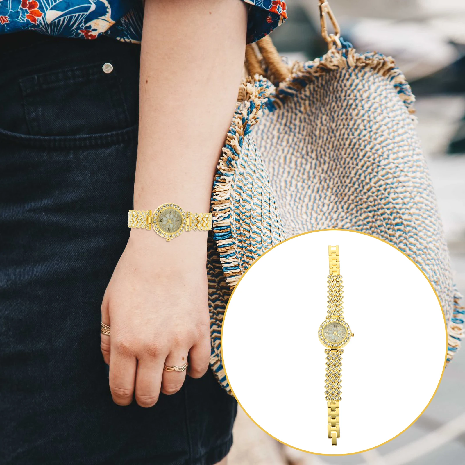 

Ladies Quartz Watch for Women Intelligent Watches Fashionable Exquisite Button Casual Wrist Ornament Decor Man