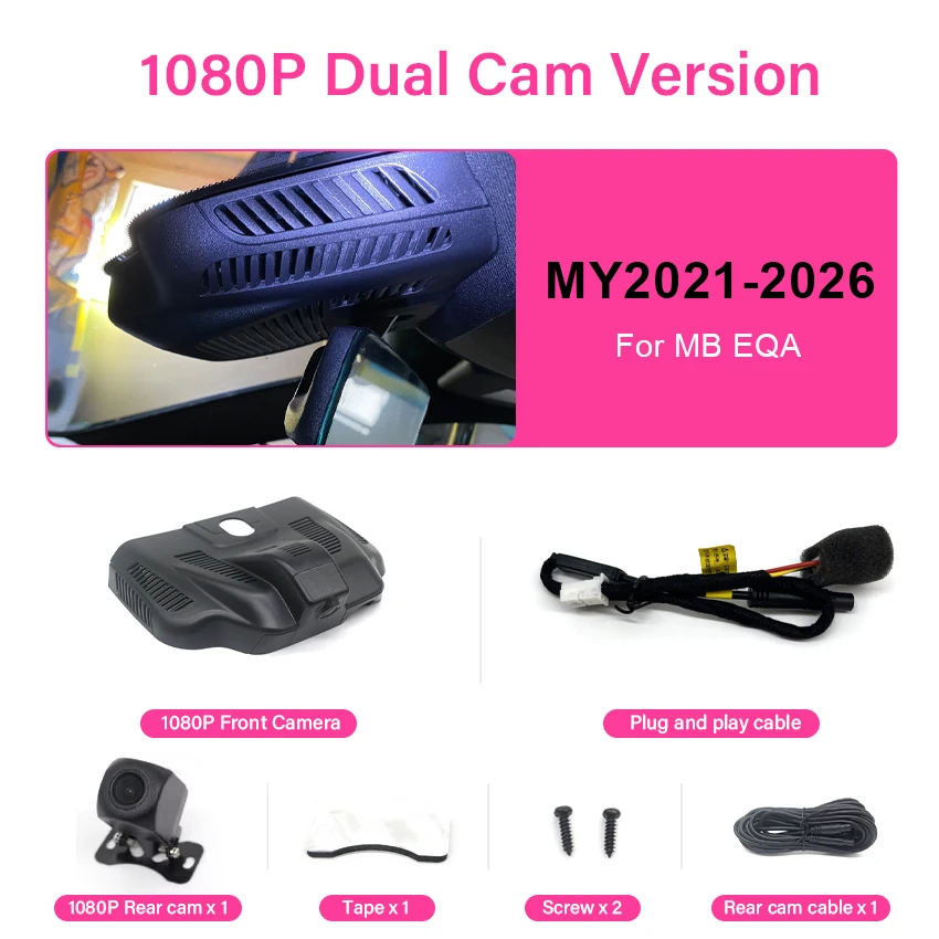 Plug en play Dash Cam Voor Mercedes-Benz EQA EQA250 EQA300 4 MATIC AMG EQA 250 AMG Lijn EQA 300 4 MATIC 2021-2026 4 K 2160 P Auto DVR