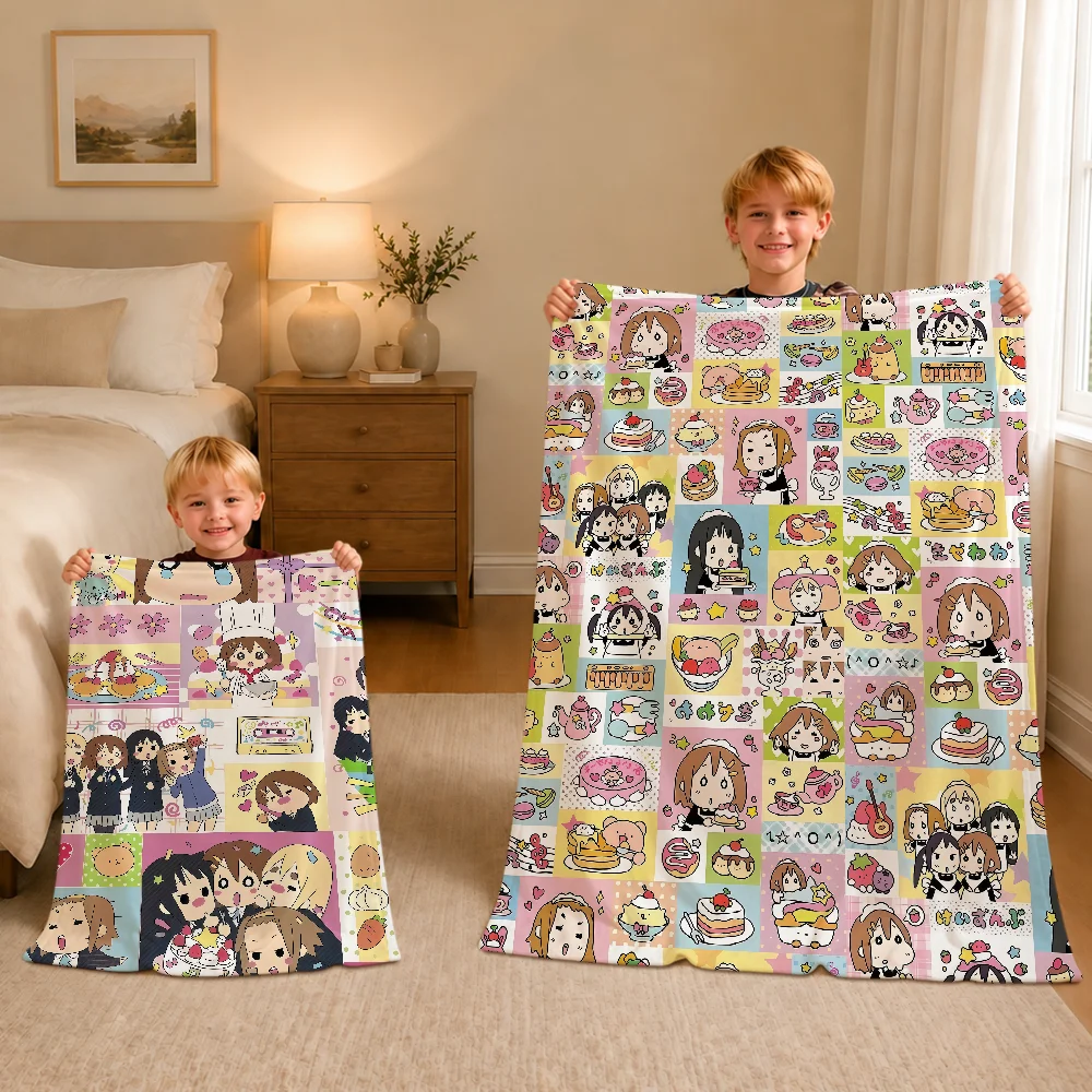 Cartoon Manga Cute K-on Anime Blanket Warm Soft Plush Blanket Sofa Living Room Nap Home Bedroom Travel Gift Flannel Pet Hogar