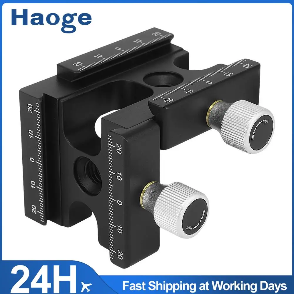 

Haoge Right Angle Clamp 90 Degree Double Quick Release L Clamp with 1/4 Screw Thread for Arca RRS Benro Rail Plate Nodal Slide
