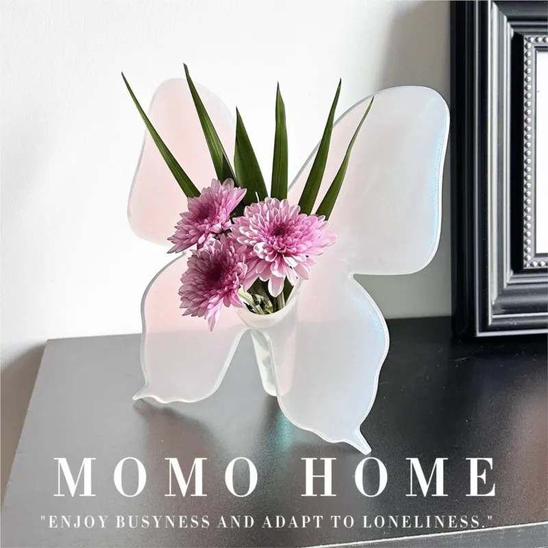 MOMO Home Scandinavian Ins Creative Art Photo Frame Vase Hydroponic Flower Arranger European Acrylic Photo Frame Vase