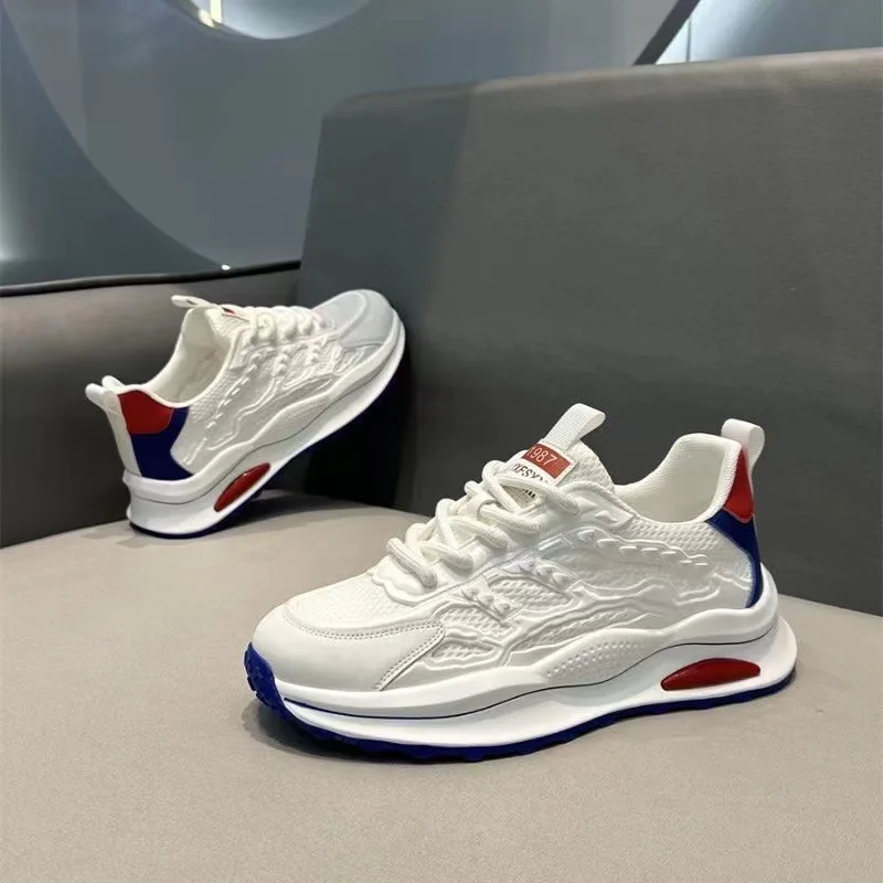 

Summer Men's Platform Shoes Breathable Lightweight Casual Running Shoes Outdoor Comfortable All-match Sneakers Tenis Masculino