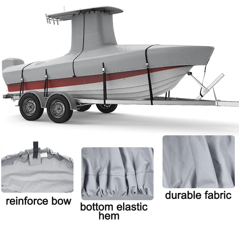 Heavy Duty 600D Oxford Cloth 100% Waterproof Boat Cover Windproof UV Protect Boat Covers