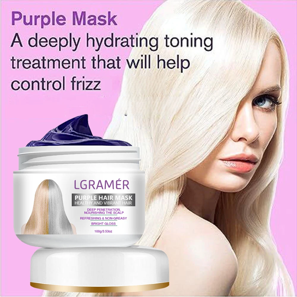 Keratin Purple Hair Mask Provides Deep Hydration Deep Penetration and Nourishment To Repair Damaged Hair and Increase Hair Shine