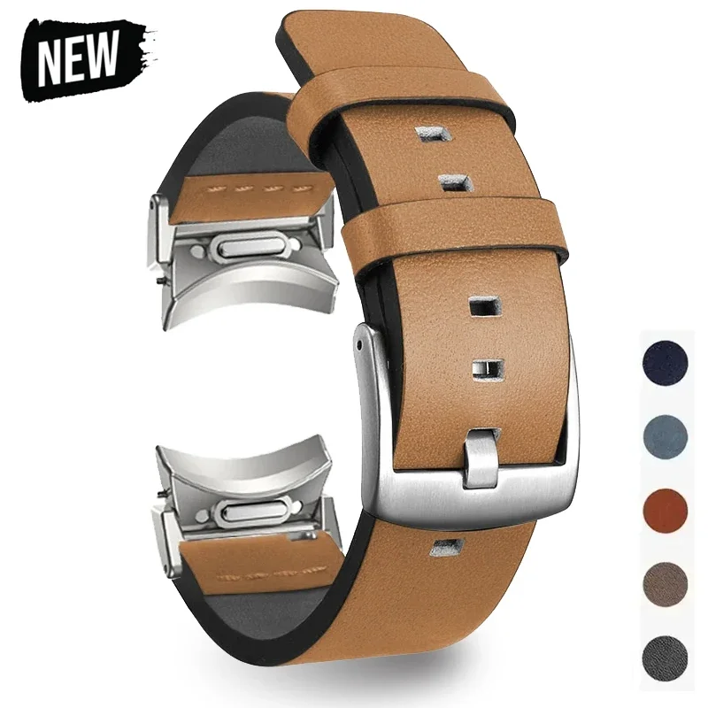 

Кожаный ремешок для Samsung Galaxy Watch 6 5 4 40 44 мм без зазоров Быстросъемный ремешок с магнитной пряжкой для Galaxy Watch6 4 classic 43 47 мм