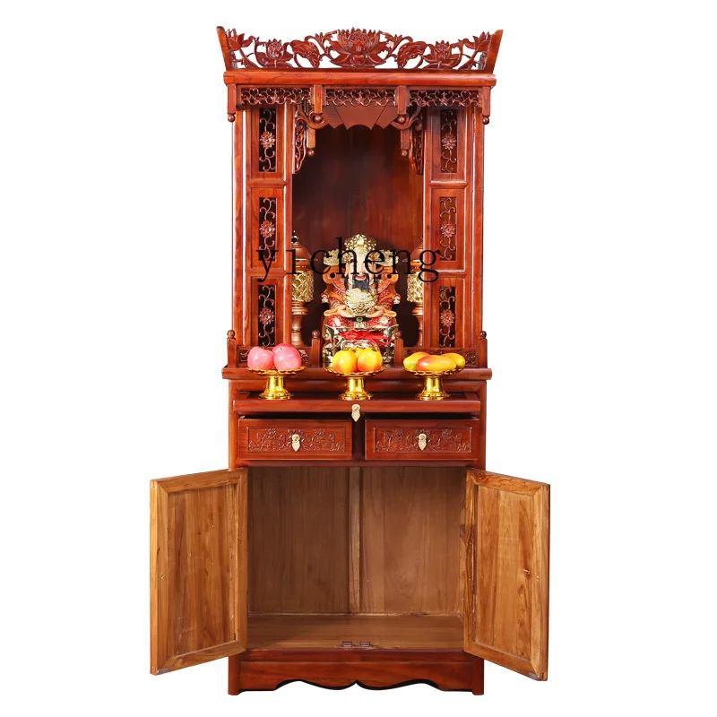 TQH Household Buddha Cabinet Buddhist Terrace Shrine Cabinet Shrine Guanyin Buddha Offering Table