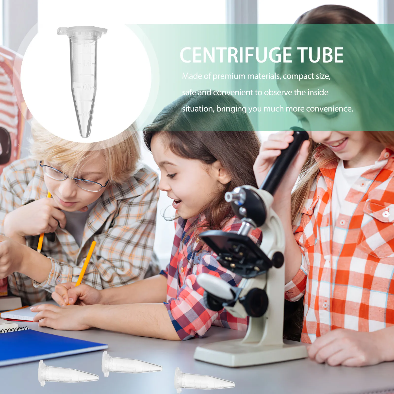 

500 шт. центрифужных пробирок объемом 1,5 мл с крышками, премиум-класса, из пластика, малые центрифужные пробирки для научных экспериментов и тестирования