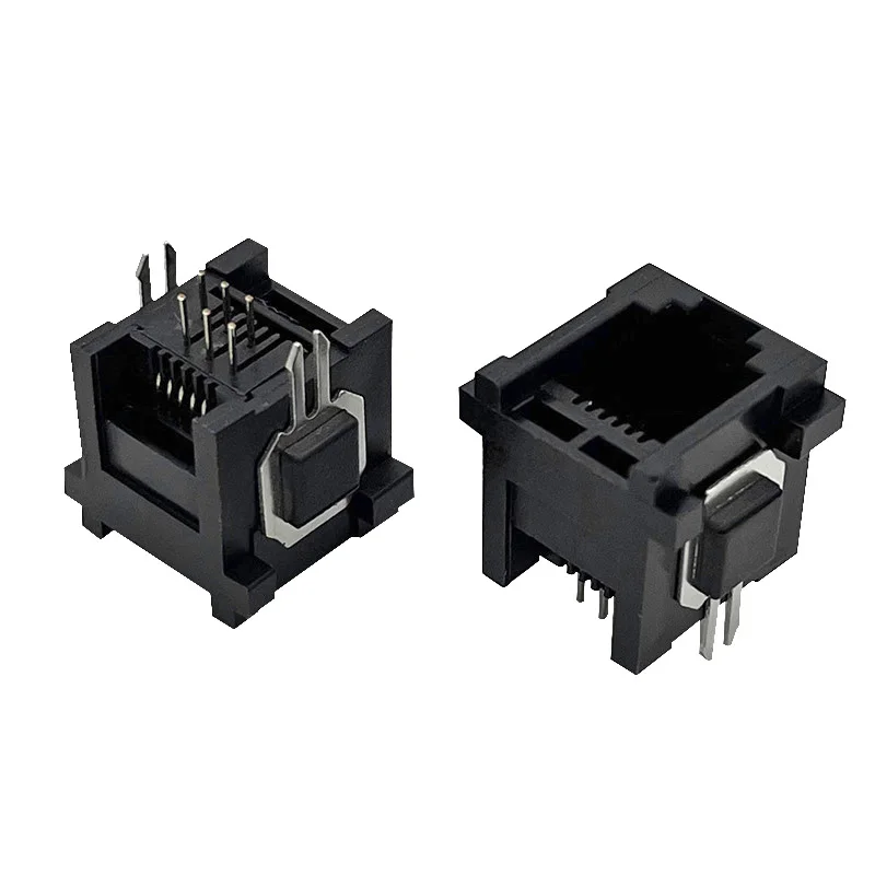 

10PCS RJ11 Connector 5225 Network Interface Phone RJ12 Plug Interface PCB Vertical insert 6P6C socket Female DIP