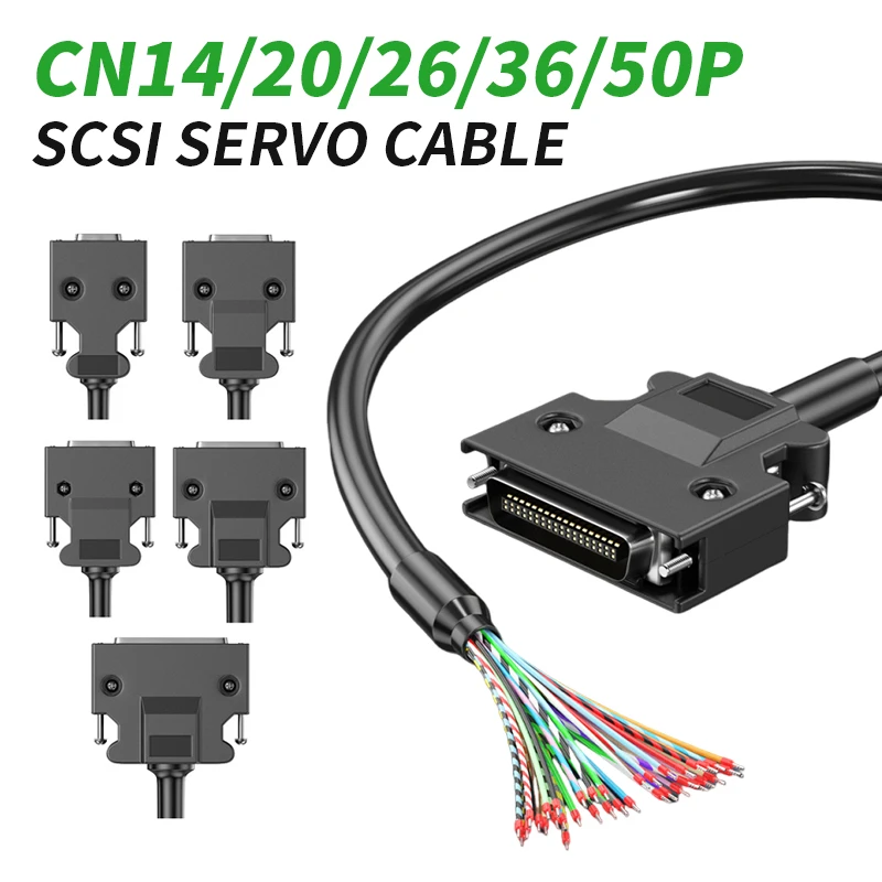 

SCSI Servo Connection Cable with Terminal CN14/20/26/36/50 Pin Loose Wire Signal Head Shielded Line for Panasonic Yaskawa Cord