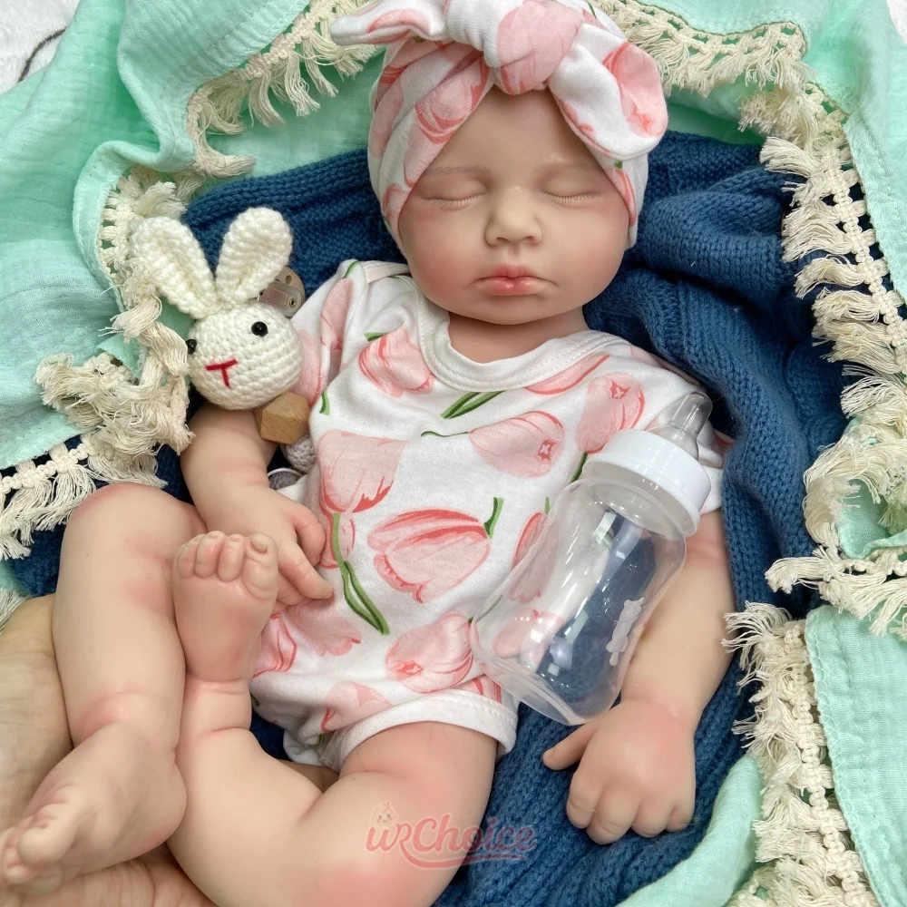 Handmade Realistic Skin Veins 50cm Silicone Reborn Doll Soft Feeling Can Open Mouth Loulou Washable Doll Comfortable to Hold for Alzheimer's Disease Patients Care view 8