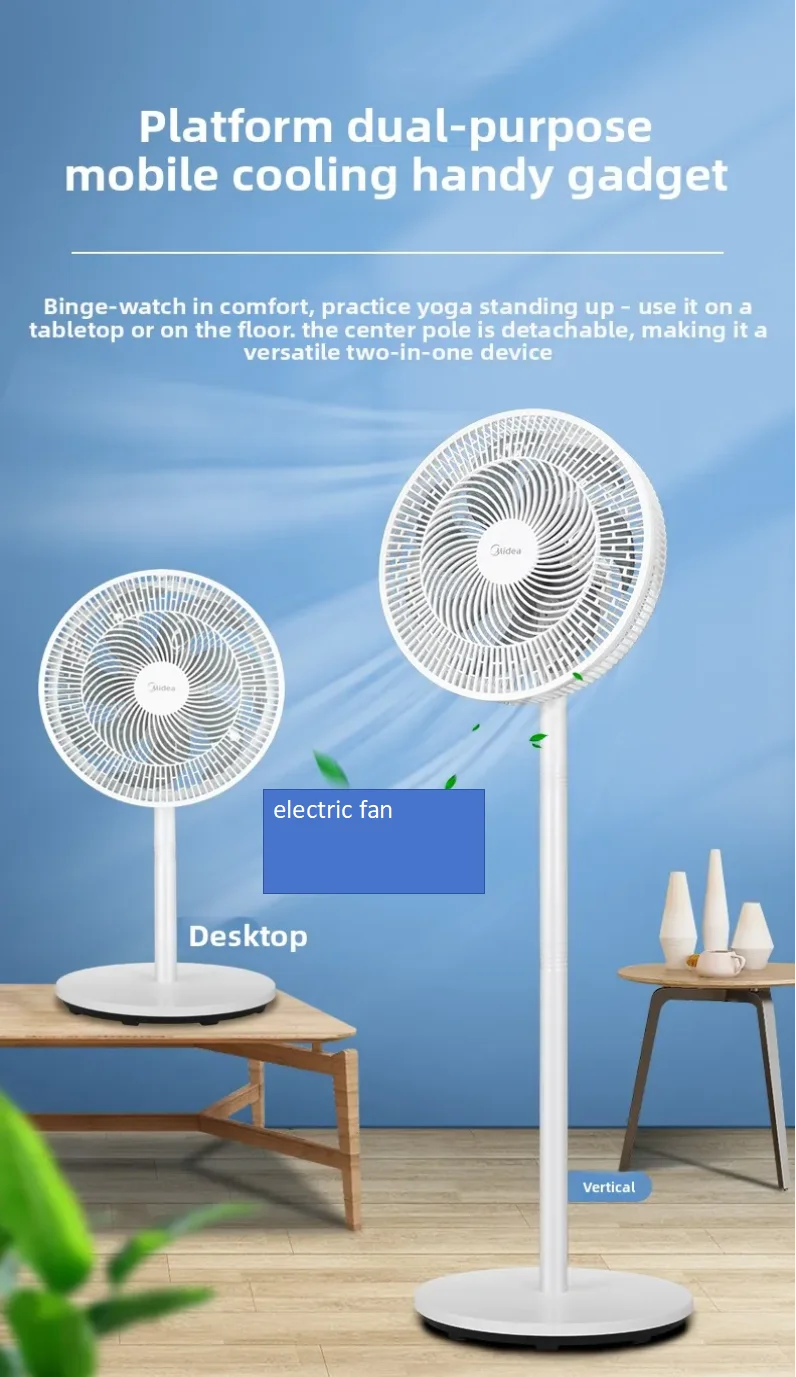 Midea 220V Quiet Standing Floor Fan Energy Efficient with Oscillation Large Wind for Home And Office Use LYH