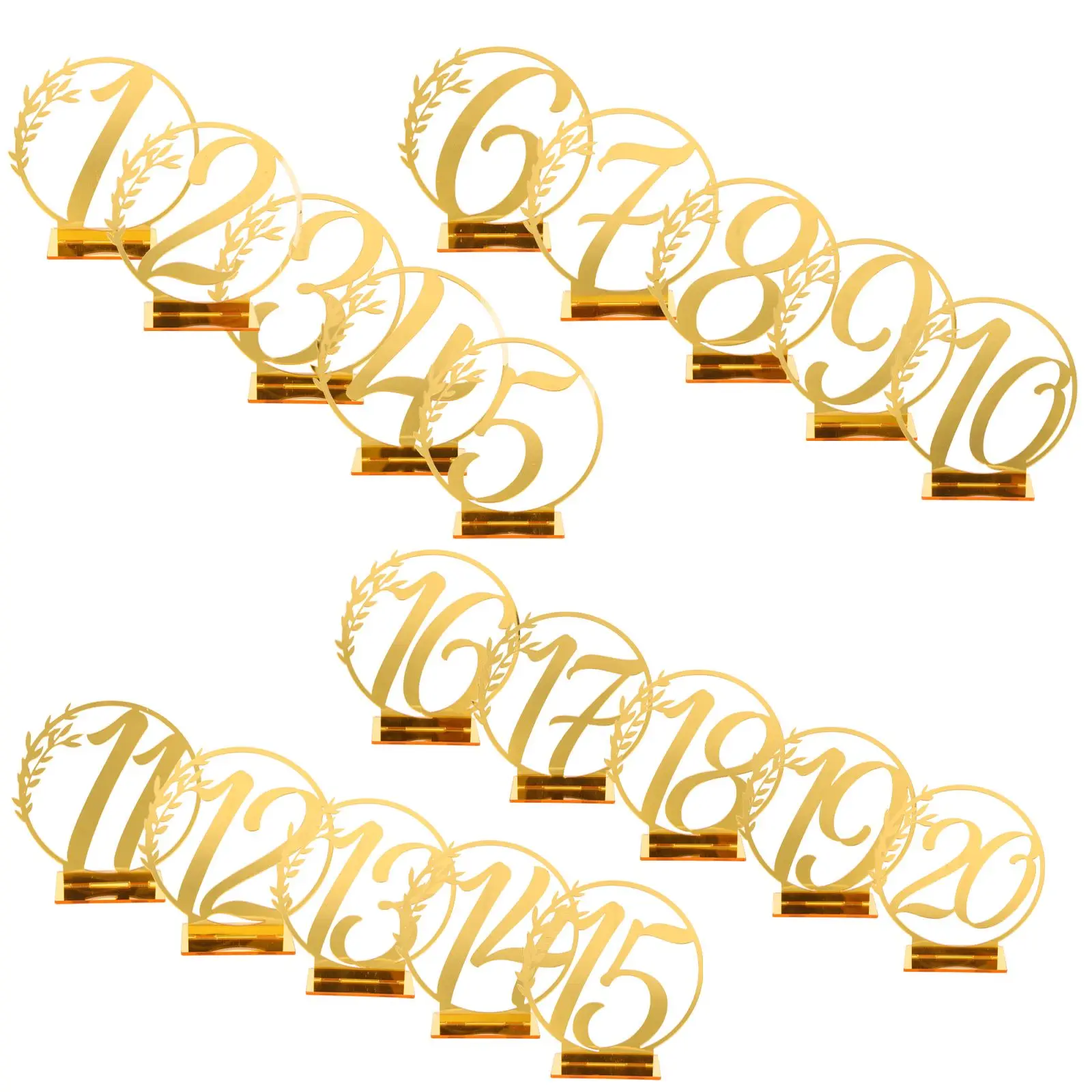 Wedding Table Set Acrylic Numbers 1-20 Wedding Reception Table Numbers Elegant Sign for Party Banquet Reception Restaurant Decor
