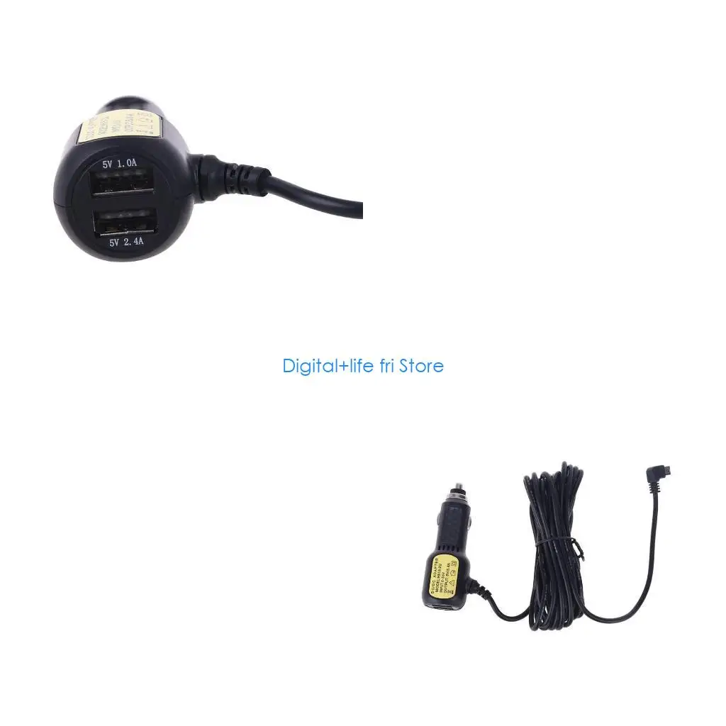 E06D DVR Charging Cable Car Mini USB Cable / Micro USB Power Cord Supply 12-24V Suitable For DVR Camera GPS