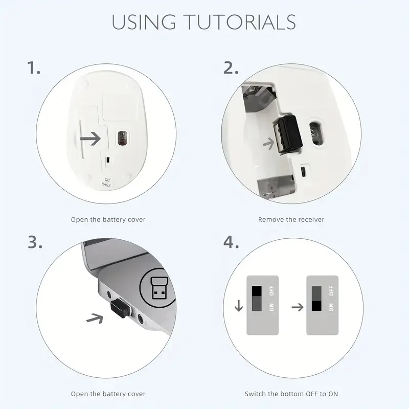 ماوس لاسلكي بطارية ماوس ألعاب أوضاع مزدوجة متوافقة مع بلوتوث 2.4G USB كتم الفئران لأجهزة الكمبيوتر المحمول اللوحي ماك بوك ماوس #6
