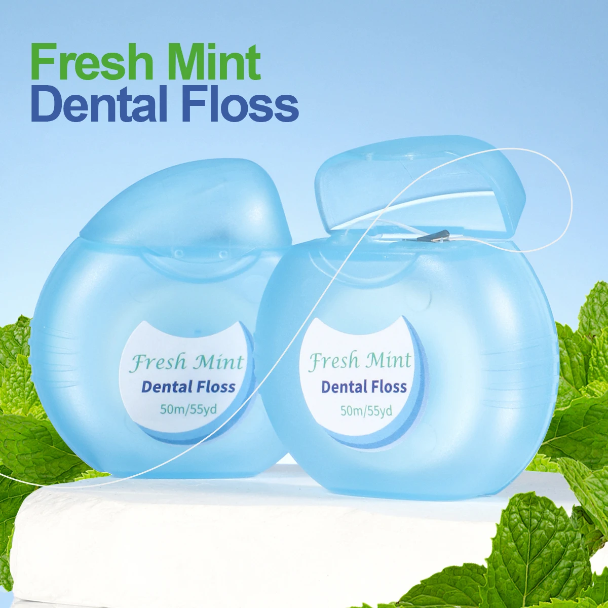 

6PCS/3PCS/1PC Smooth Mint Dental Floss Roll -50m 1 Roll - Dental Gap Cleaning Tool
