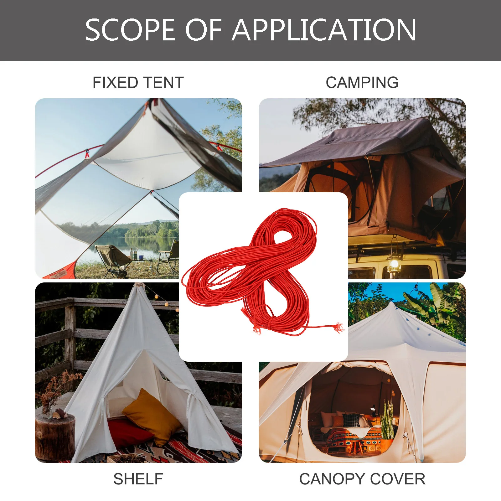 

45 Meters Bungee Cords Heavy Duty Elastic Cord for Luggage Rope Trucking Straps Camping Hiking Backpacking Lightweight Portable