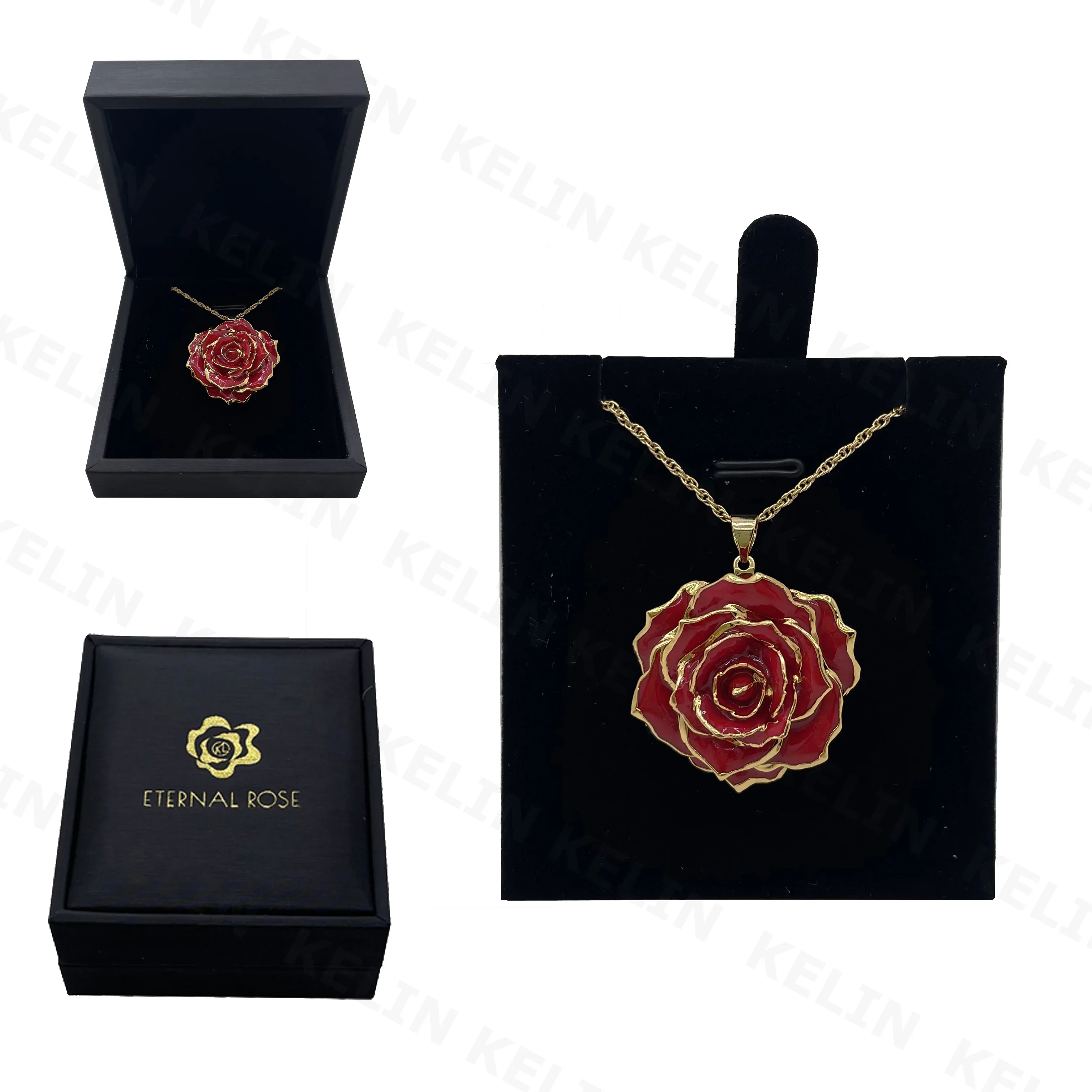 Real Rose Necklace Gfit Craft Natural Flower Jewelry for Love Gift and Wedding Invitation Gifts