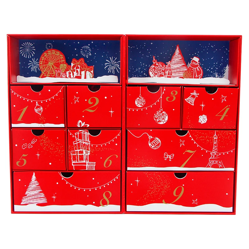 Customized queryCustomized Luxury Christmas All Saints' Day Cosmetic Cardboard Gift Box Sponge Liner for Advent Calendar Present