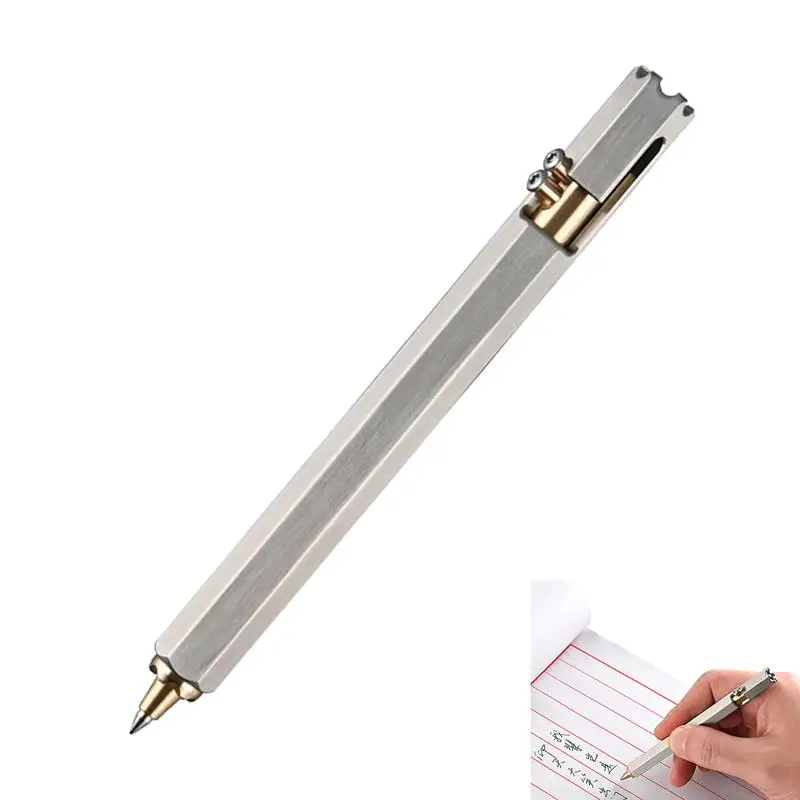 

Hexagonal Pen Signature Pen Professional Ballpoint Pen Stainless Steel Hexagonal Pen Multifunctional For Business School