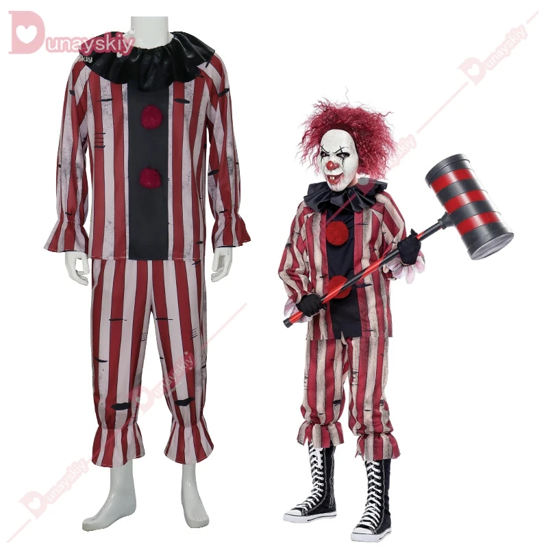 Costume de clown effrayant Terrifier pour Halloween, film d'horreur, olympiques de batterie, cosplay de fête, performance sur scène, nouveau, 2024